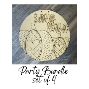 Party Bundle Sweater Weather Round Unfinished Cutout