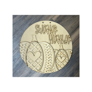 Sweater Weather Round Unfinished Cutout