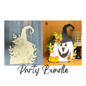 Party Bundle Pumpkin Witch Shelf Sitter Unfinished Cutout