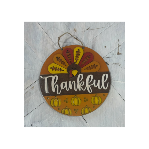 Thankful Turkey Unfinished Round Cutout