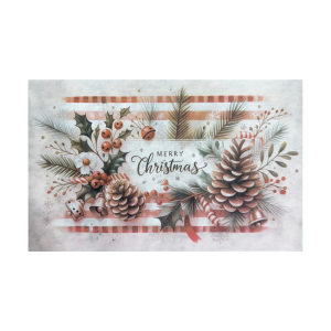 Merry Christmas Greenery Decoupage Rice Paper